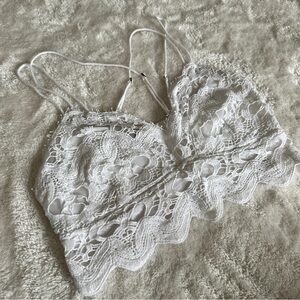 Free People White Lace Bralette